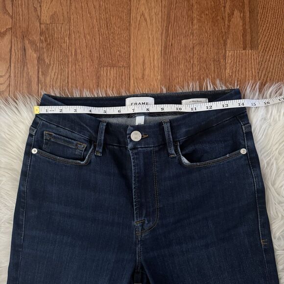 Frame Bootcut Jeans Women’s 27 Le Mini Boot Side Slit Dark Wash Midrise Majesty - Picture 7 of 14